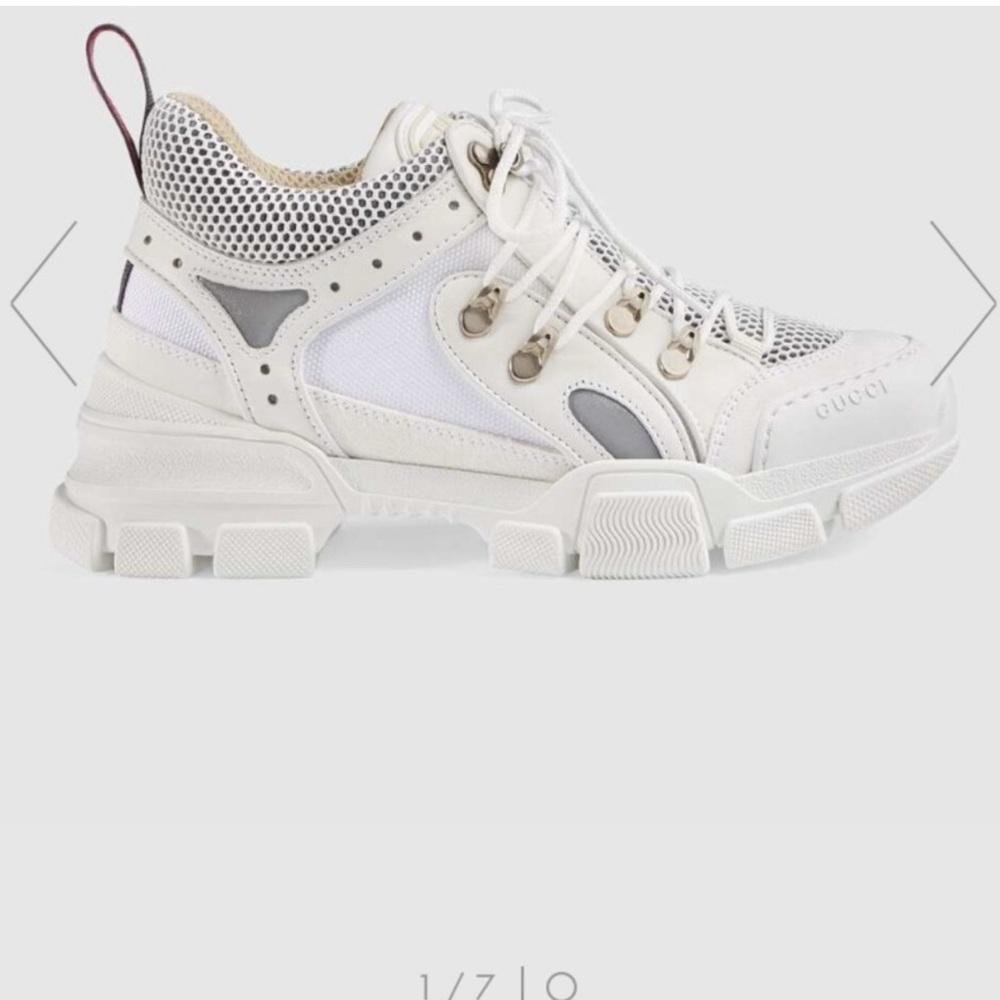 Gucci White and Gray High-Top Sneakers